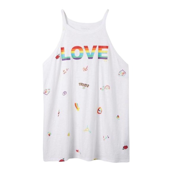 torrid Tops Torrid Pride Classic Fit High Neck Heritage Slub Tank